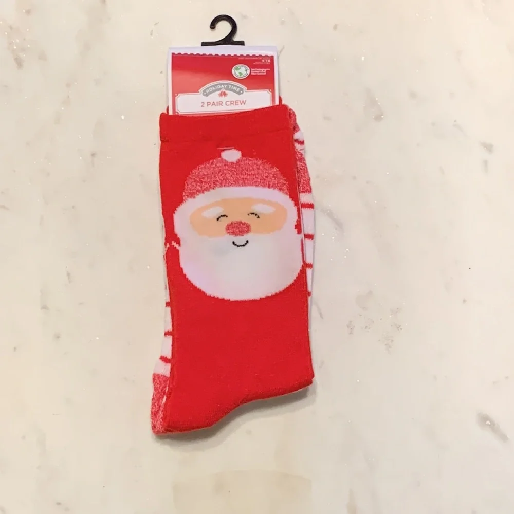 Holiday Time Ladies 2 Pack Crew Socks